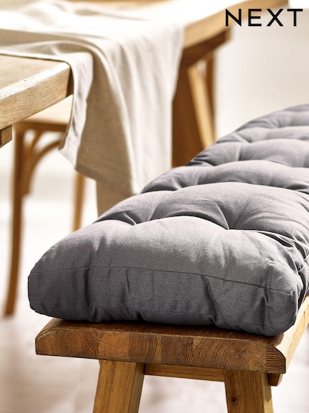 Charcoal Grey Cotton Linen Blend Dining Bench Cushion (A00256) | €85 - €98