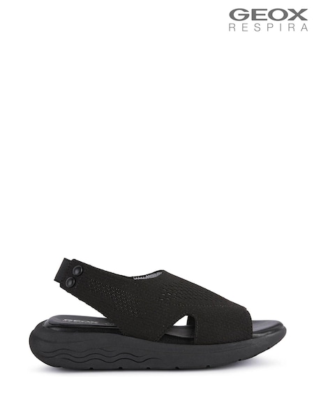 Geox Womens Spherica Black Ec5 Sandals (A00351) | LEI 745