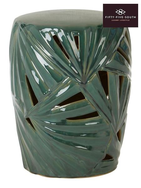Fifty Five South Green Sorrell Ceramic Table Stool (A00759) | €186