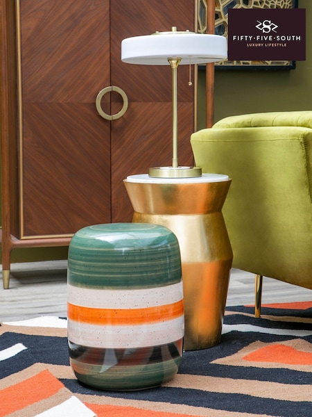 Fifty Five South Green Sorrell Ceramic Table Stool (A00761) | ₪654