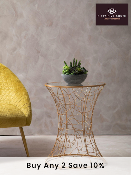Fifty Five South Rose Gold Lexa Glass Side Table (A00997) | $266
