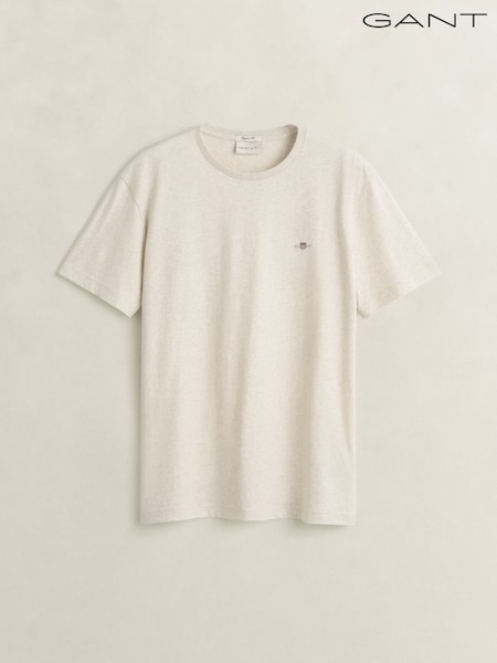 Naturalny - Regular Gant Shield Logo T-shirt