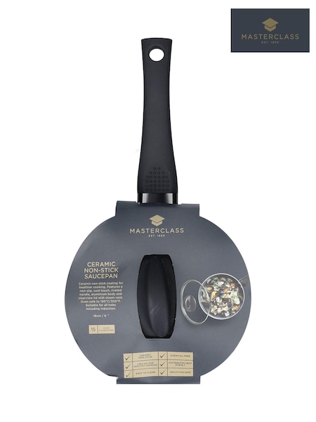 Masterclass Grey 16cm Ceramic Coated Saucepan (A01586) | ₪101