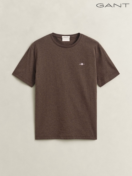 Brown - Regular Gant Shield Logo T-shirt