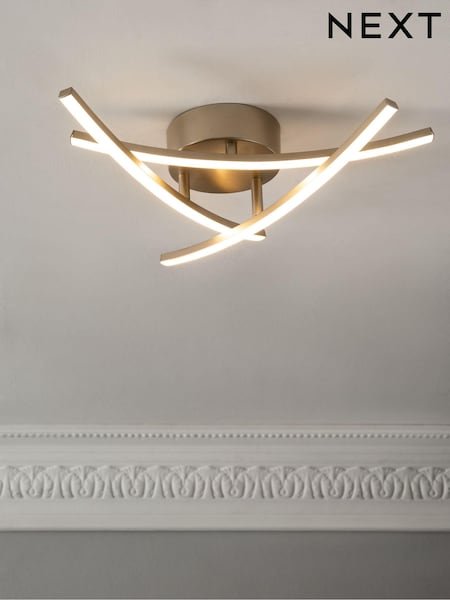 Champagne Gold Amari LED Flush Ceiling Light (A01764) | €86