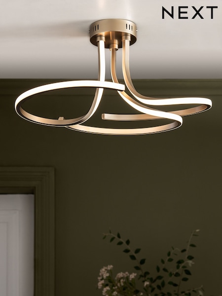 Champagne Gold Sculptural LED Flush Ceiling Light (A01766) | €145