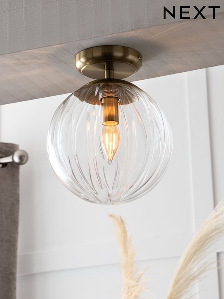 Brass Bourton Flush Fitting Ceiling Light (A01767) | €59
