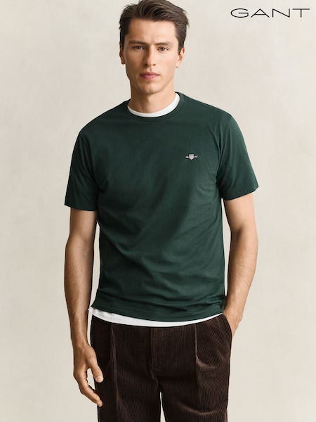Green - Regular Gant Shield Logo T-shirt