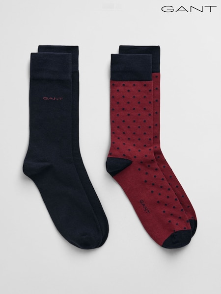 Красный - Regular Gant Soft Cotton Socks 2 Pack