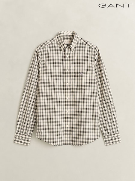 White - Regular Gant Regular Fit Poplin Check Shirt