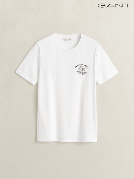 Weiß - Gant Collegiate Logo Graphic T-shirt
