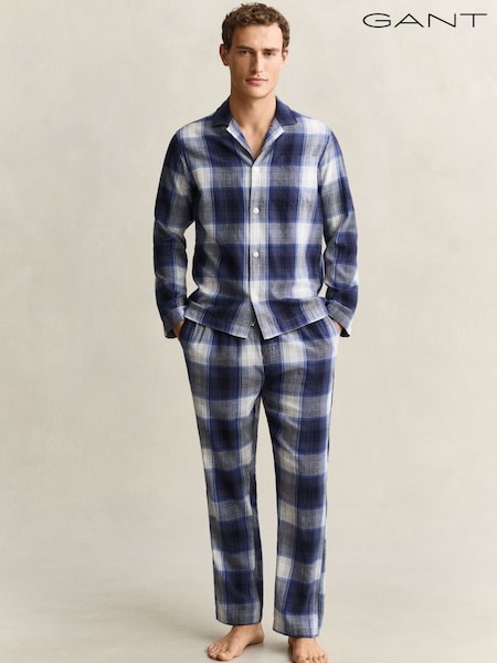 Синий - Regular Gant Flannel Check Pyjama Gift Box Set