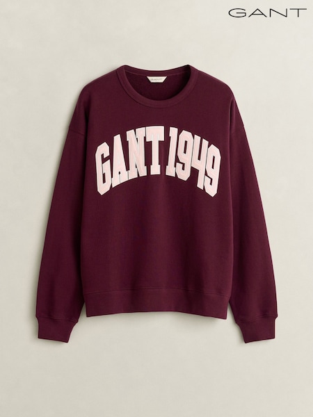 Red - Gant Collegiate Logo Graphic Sweatshirt