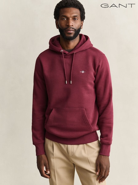 Červená - Regular Gant Shield Logo Hoodie