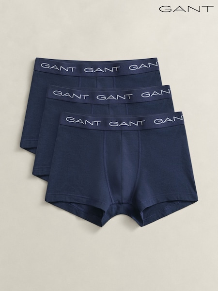 Blue - Regular Gant Stretch Cotton Boxers 3 Pack