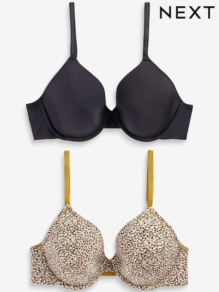 Print/Navy Light Pad Full Cup Smoothing T-Shirt Bras 2 Pack (A03372) | € 12