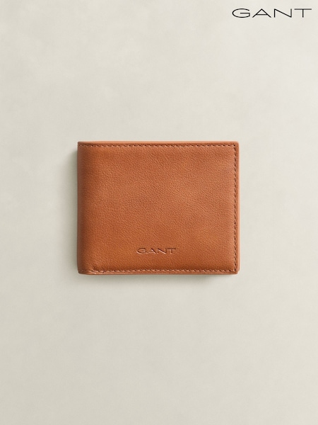 Brown - Regular Gant Leather Bifold Wallet