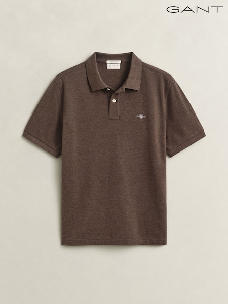 Brūna krāsa - Regular Gant Shield Logo Pique Polo Shirt