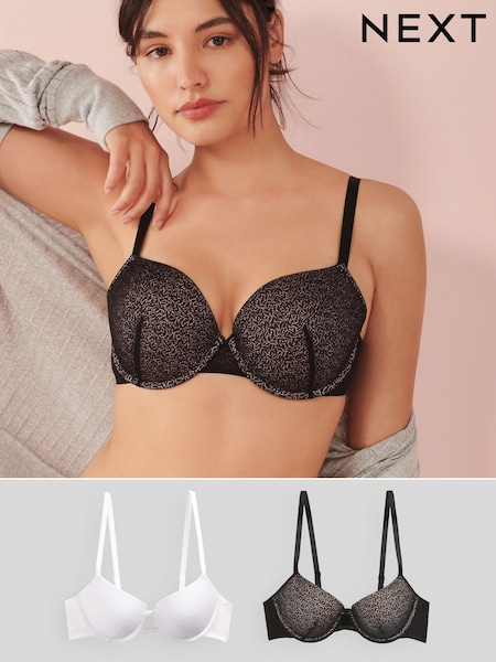 Black/White Pad Balcony Push-Up Bras 2 Pack (A03759) | € 10