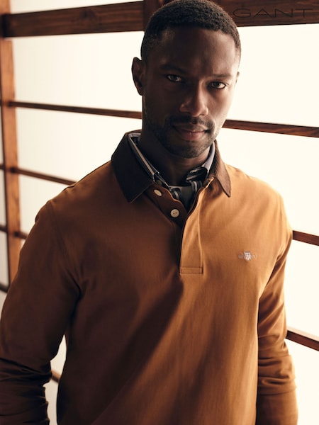 Қоңыр - Regular Gant Corduroy Collar Rugby Shirt