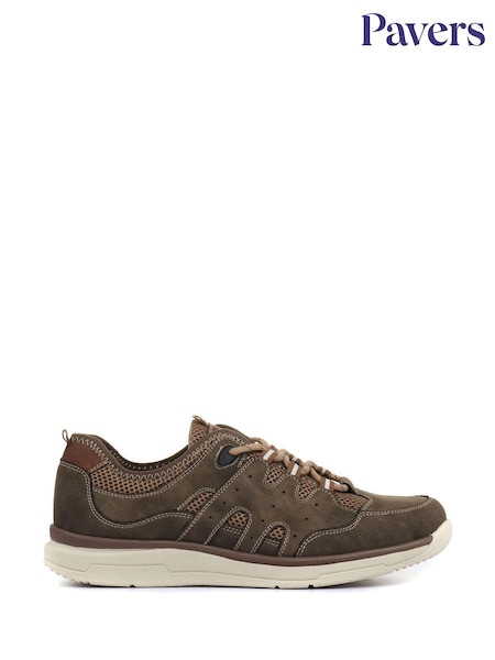 Ruskea - Pavers Mens Wide Fit Lace-Up Trainers (A03792) | €68