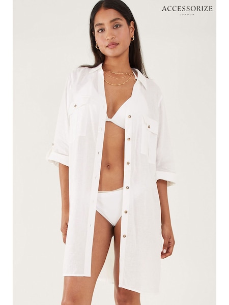 Accessorize Long Sleeve Beach Shirt With Lenzing™ EcoVero™ (A03920) | 156 LEI