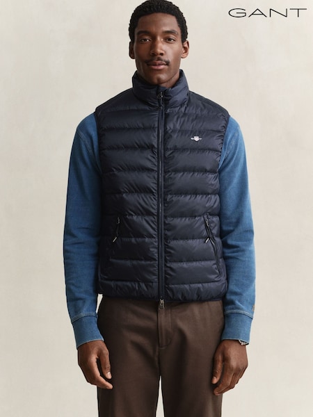 Blue - Regular Gant Lightweight Down Gilet