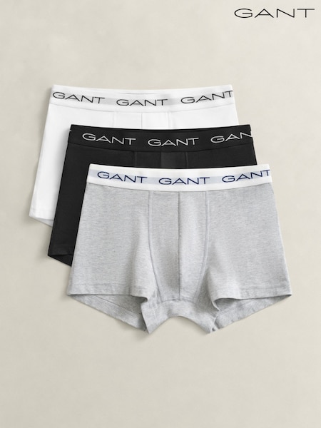 Black/White/Grey - Regular Gant Stretch Cotton Boxers 3 Pack