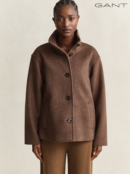 Қоңыр - Gant Wool Blend Funnel Neck Jacket