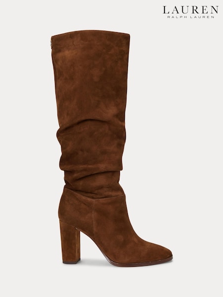 Brown - Lauren Ralph Lauren Artizan Suede Tall Boots