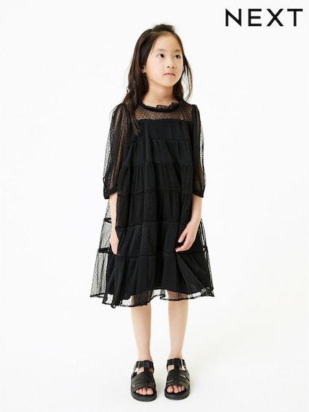 Black Tiered Mesh Dress (3-16yrs) (A04476) | € 18 - € 23