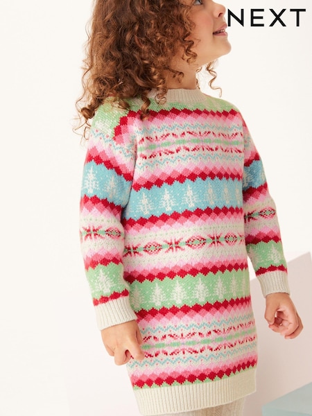 Mehrfarbig - Fairisle Pattern Jumper Dress (3mths-10yrs) (A07084) | 10 € - 13 €