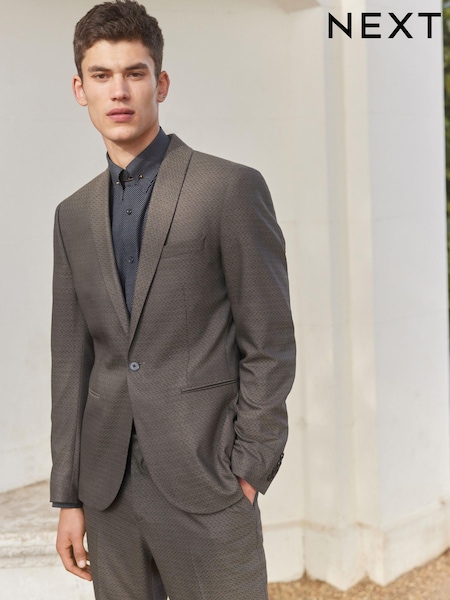 Bronze Slim Fit Shawl Collar Suit: Jacket (A08519) | €36