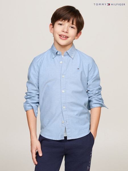 Albastru - Tommy Hilfiger Stretch Oxford Shirt (A09019) | 276 LEI - 335 LEI