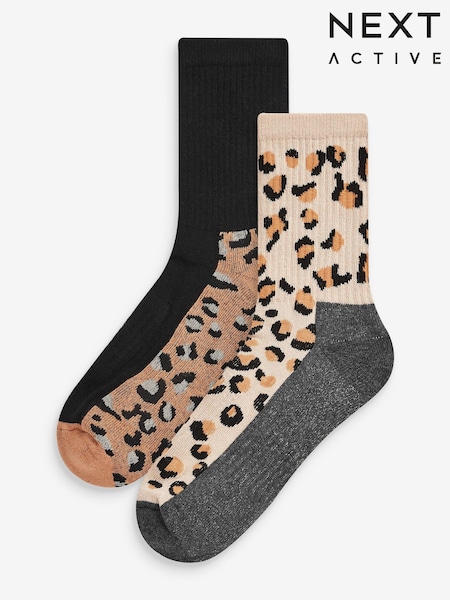 Animal Print Next Active Sports Walking Ankle Socks 2 Pack (A09763) | €14.50