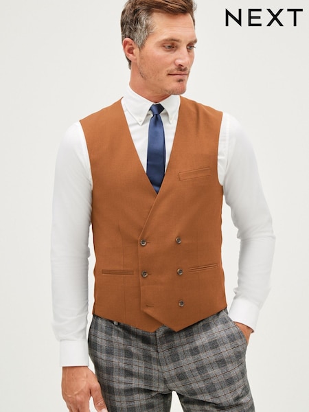 Ochre Yellow Double Breasted: Waistcoat (A09974) | € 24