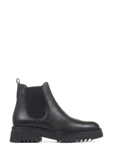 Jones Bootmaker Black Trieste Chunky Ladies Leather Chelsea Boots (A10033) | €66