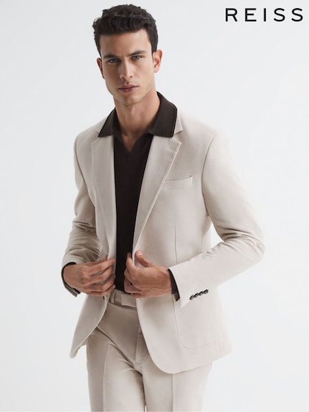 Reiss Stone Spark Single Breasted Slim Fit Moleskin Blazer (A10850) | €432