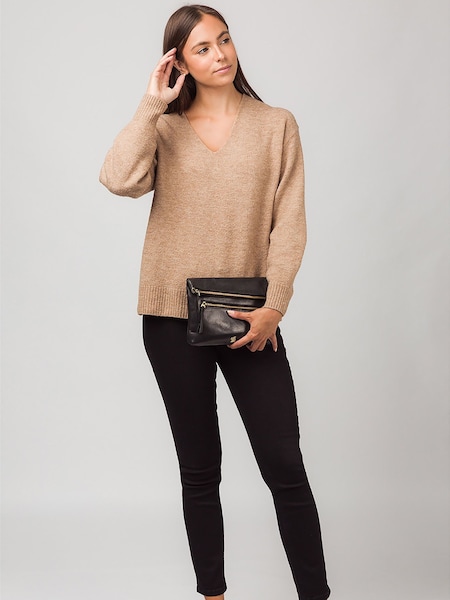 Musta - Conkca Flare Leather Kirjekuorilaukku Laukku (A10969) | €76