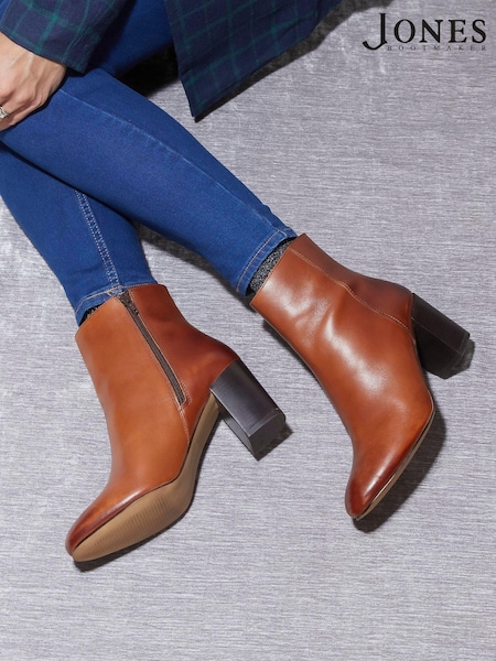 Jones Bootmaker Neptune Leather Heeled Ankle Boots (A11206) | $227
