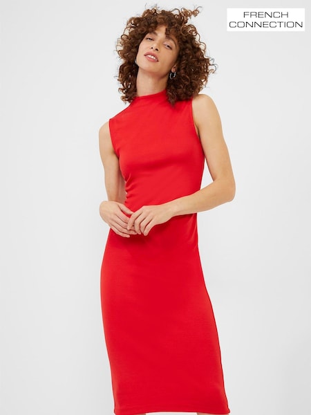 French Connection Womens Red Manhatten Jersey Bodycon Dress (A11590) | €41.50