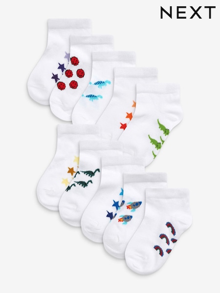 White Character 10 Pack Cotton Rich Trainer Socks (A12504) | € 7 - € 8