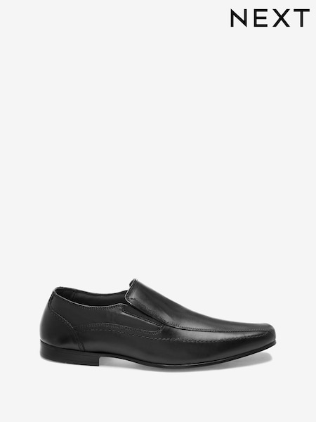 črna - širok kroj - Leather Panel Slip-On Shoes (A12662) | € 21