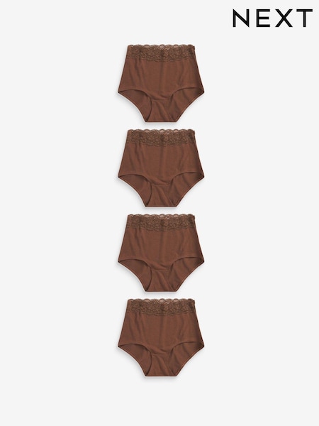 Шоколадный телесный - Lace Knickers 4 Pack (A13503) | €20