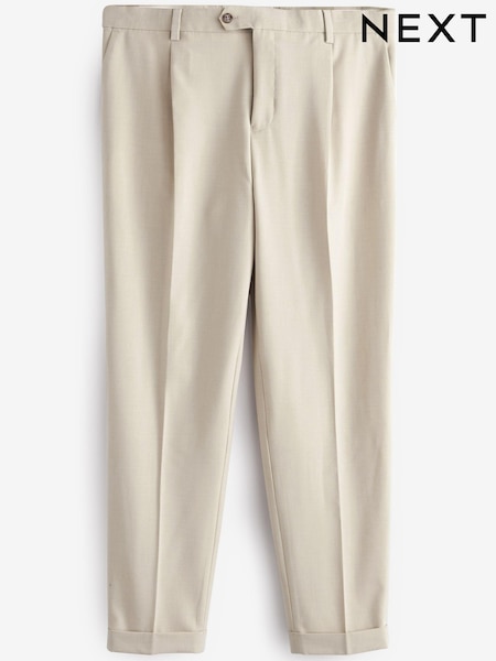 Ecru White Relaxed Fit Motion Flex Stretch Suit: Trousers (A13739) | €14
