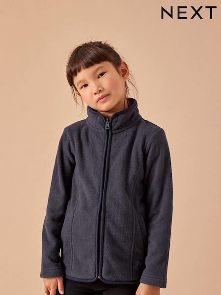 Navy Blue Zip-Up Fleece Jacket With Pockets (3-16yrs) (A14364) | AED48 - AED74