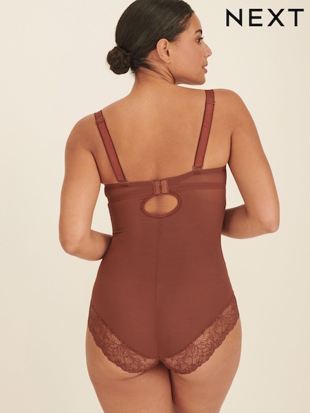 Chocolate Nude Firm Tummy Control Cupped Lace Body (A14416) | €54