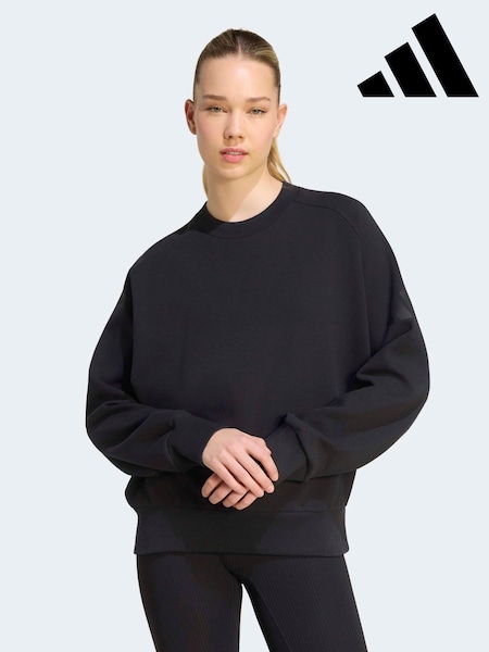 Black - Adidas Soft Lux Loose Sweatshirt