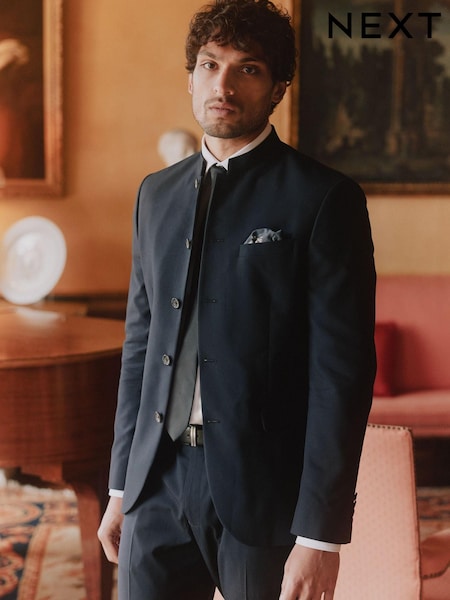 Marineblau - Nehru Collar Suit: Jacket (A18448) | 23 €