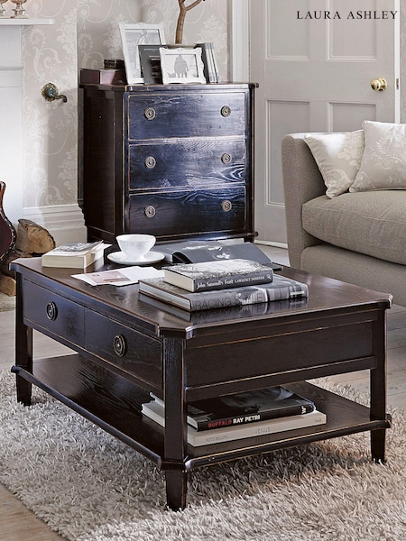 Laura Ashley Black Henshaw 2 Drawer Coffee Table (A18942) | €897